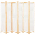 vidaXL Rumsavdelare 6 paneler 240x170x4 cm gräddvit tyg