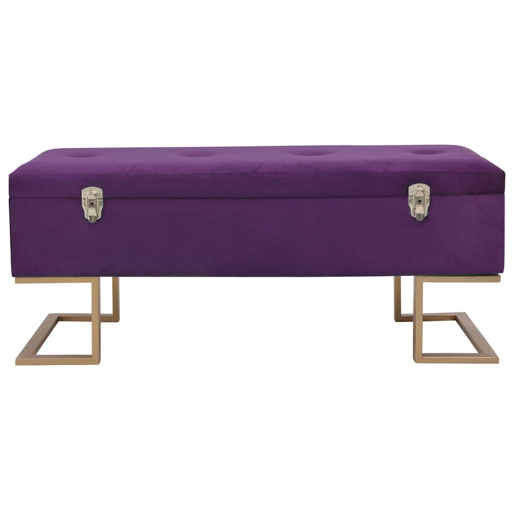 vidaXL Bänk med förvaringsutrymme 105 cm lila sammet