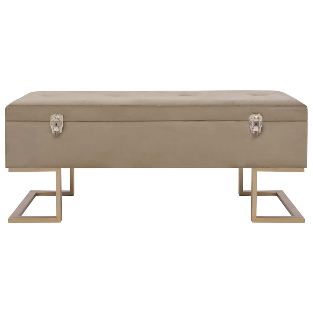 vidaXL Bänk med förvaringsutrymme 105 cm beige sammet