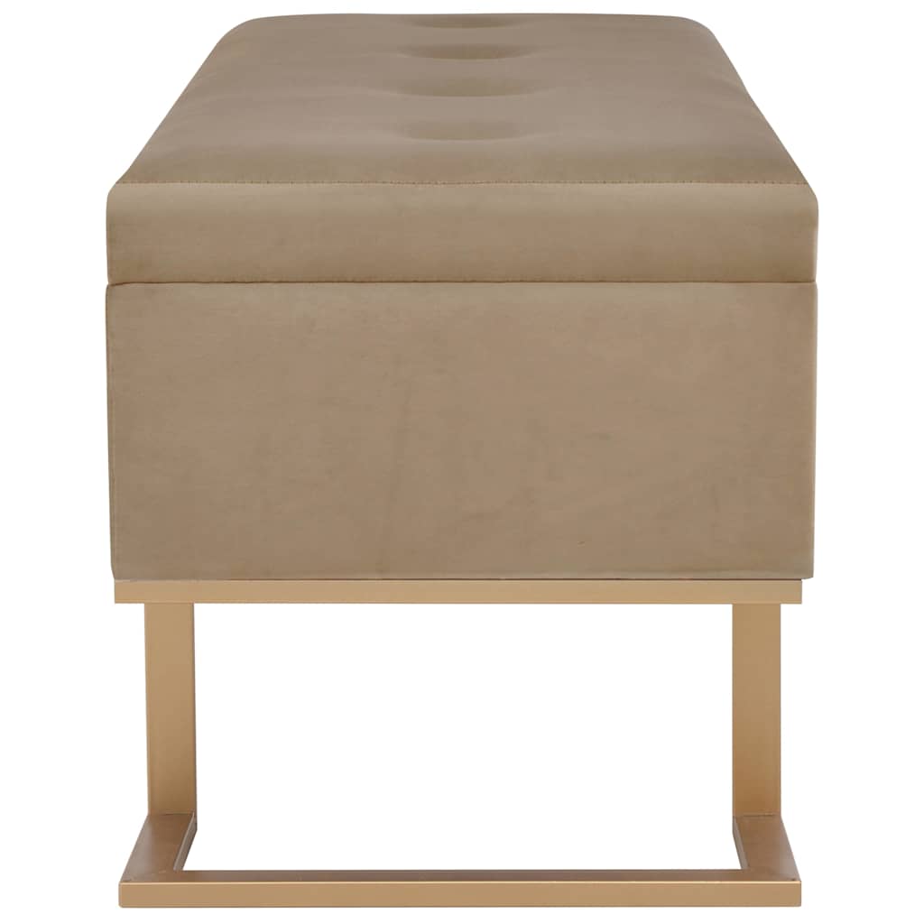 vidaXL Bänk med förvaringsutrymme 105 cm beige sammet