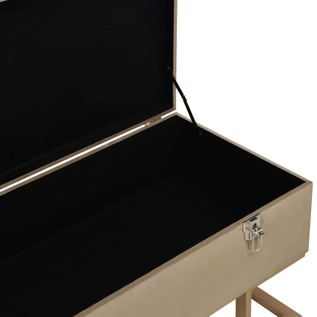 vidaXL Bänk med förvaringsutrymme 105 cm beige sammet