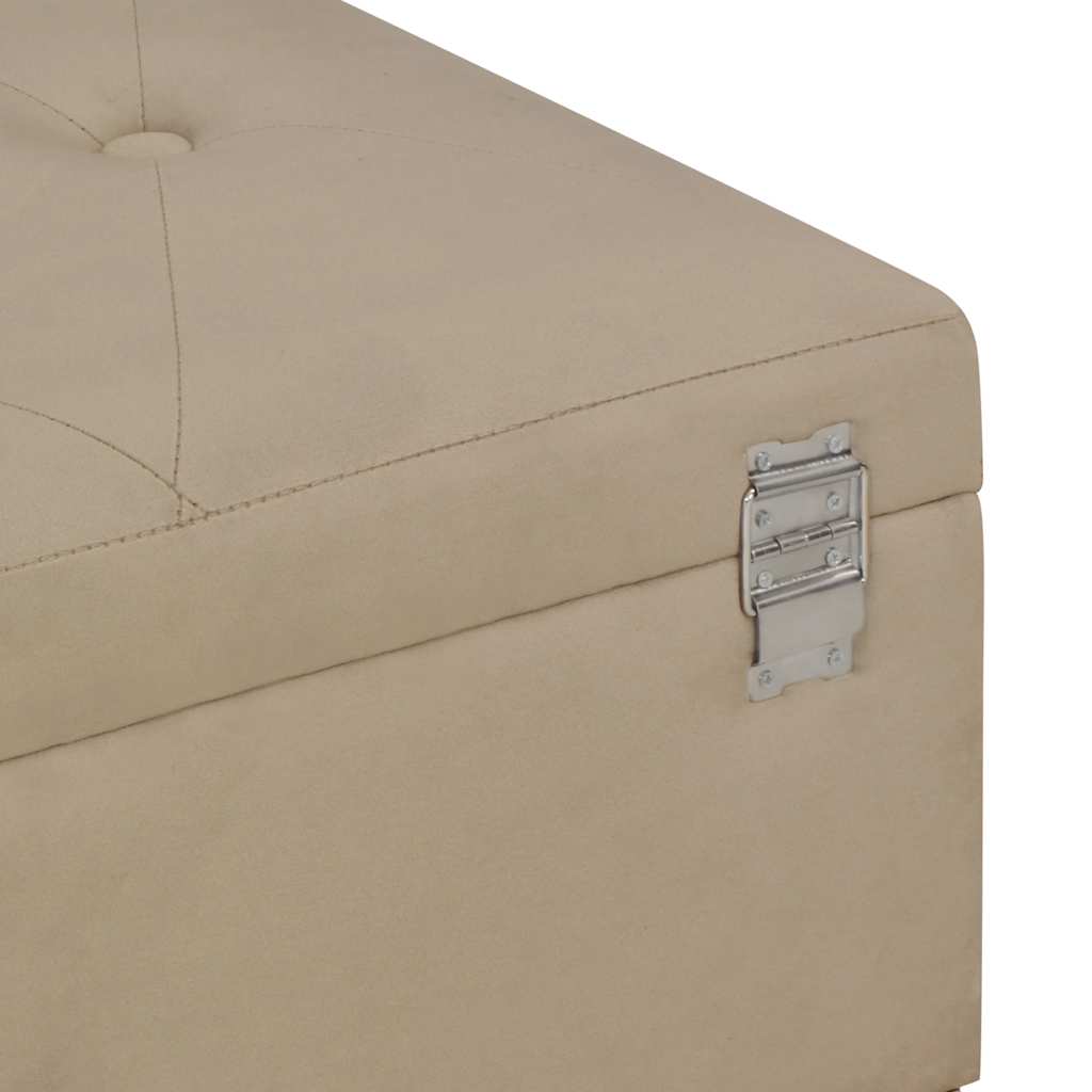 vidaXL Bänk med förvaringsutrymme 105 cm beige sammet
