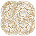 vidaXL Bordstabletter 4 st vit 38 cm rund jute