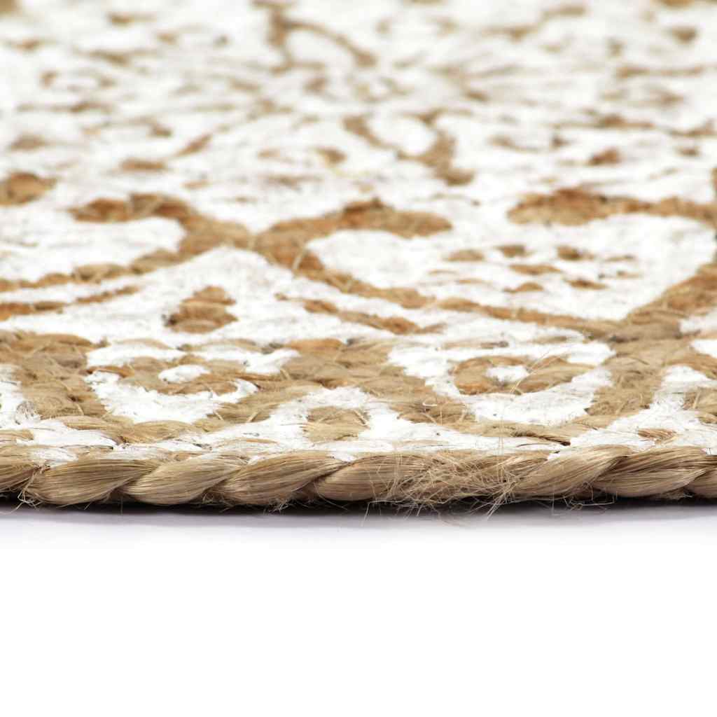 vidaXL Bordstabletter 4 st vit 38 cm rund jute