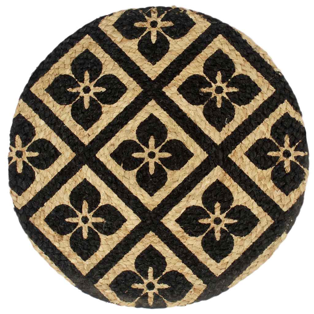 vidaXL Bordstabletter 6 st svart 38 cm rund jute