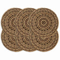 vidaXL Bordstabletter 6 st mörkbrun 38 cm rund jute