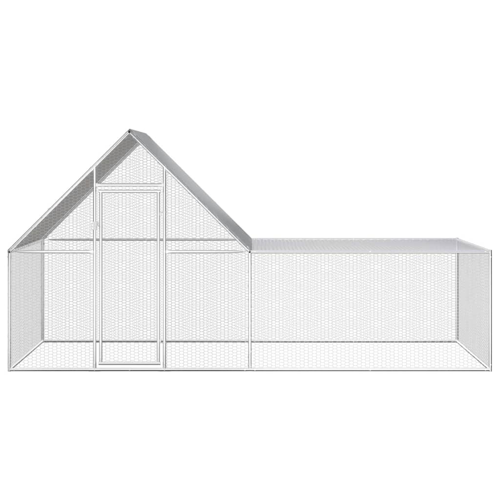 vidaXL Hönsbur 4x2x2 m galvaniserat stål