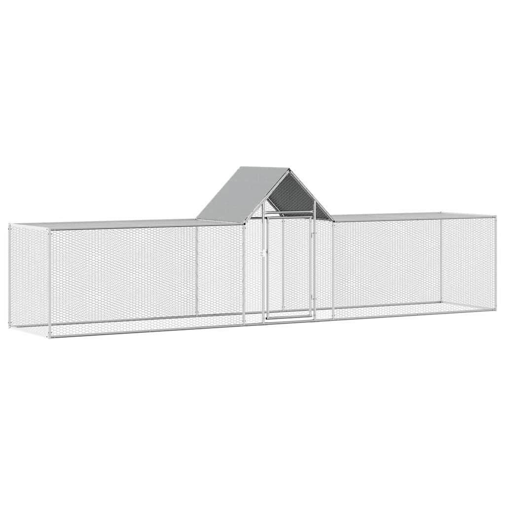 vidaXL Hönsbur 5x1x1,5 m galvaniserat stål