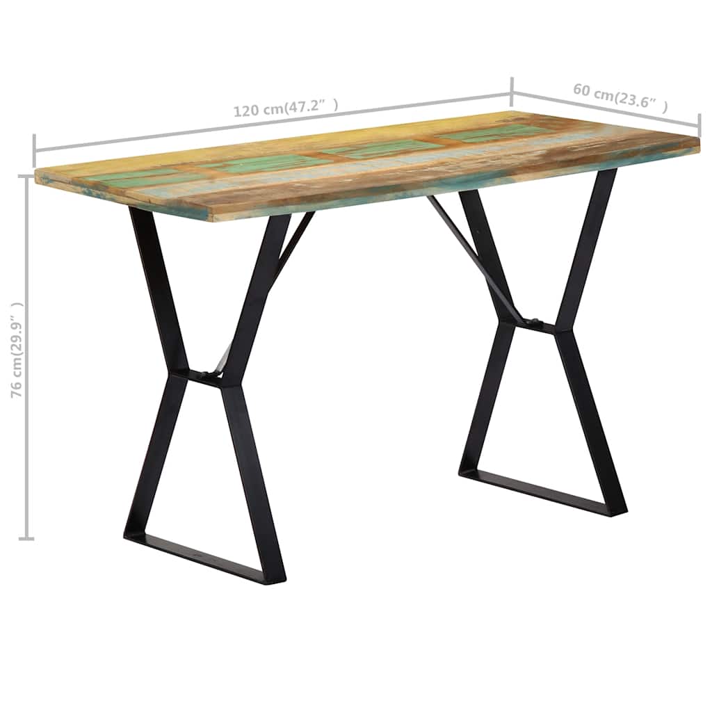 vidaXL Matbord 120x60x76 cm massivt återvunnet trä