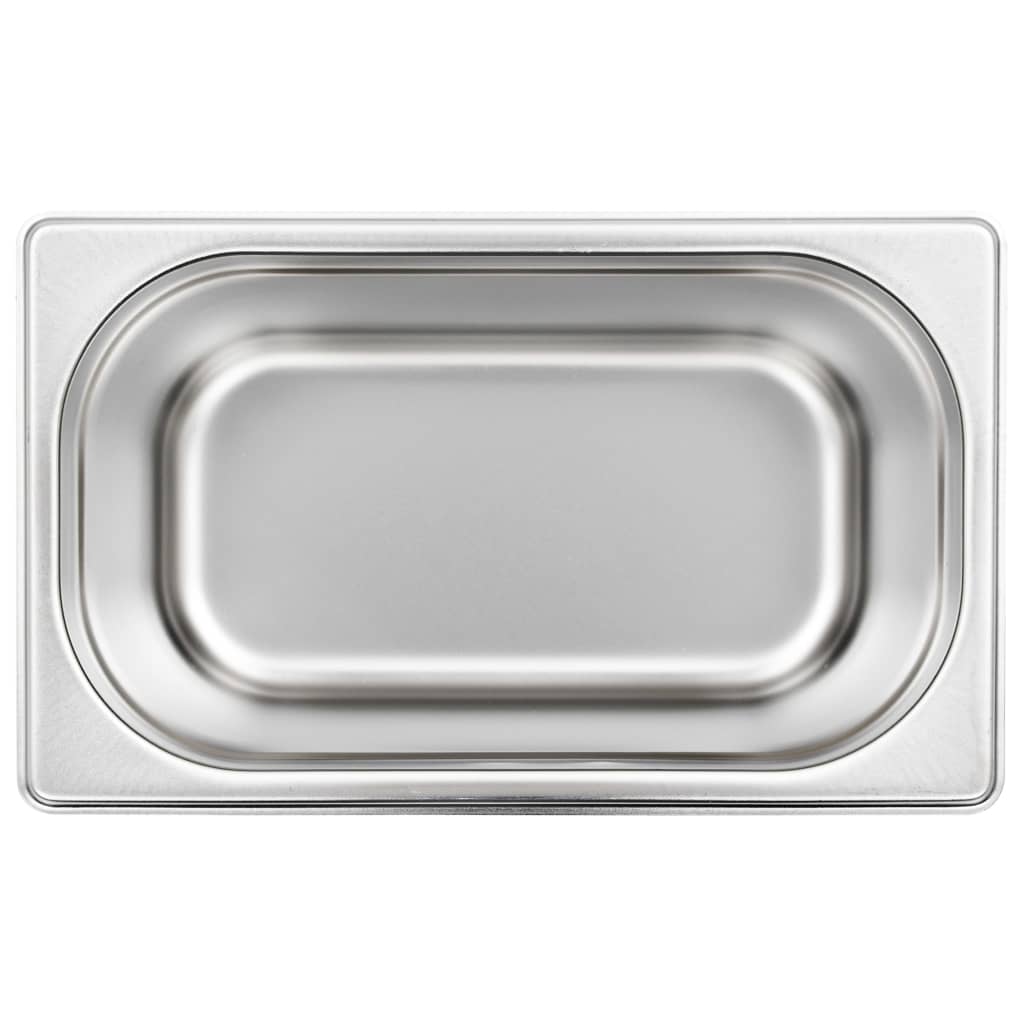 vidaXL Gastronormkantiner 4 st GN 1/4 150 mm rostfritt stål