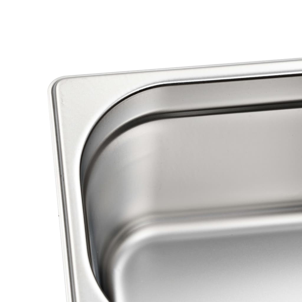 vidaXL Gastronormkantiner 4 st GN 1/4 150 mm rostfritt stål