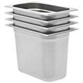 vidaXL Gastronormkantiner 4 st GN 1/4 200 mm rostfritt stål