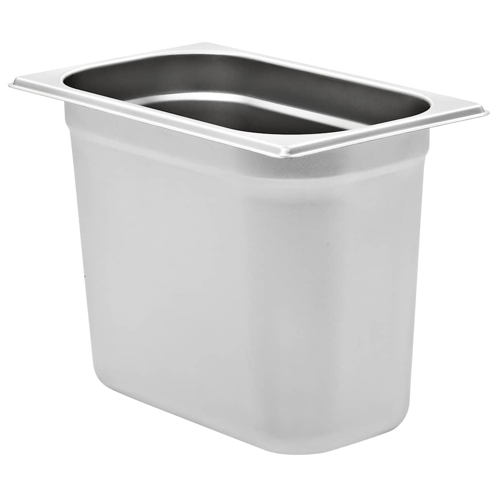 vidaXL Gastronormkantiner 4 st GN 1/4 200 mm rostfritt stål