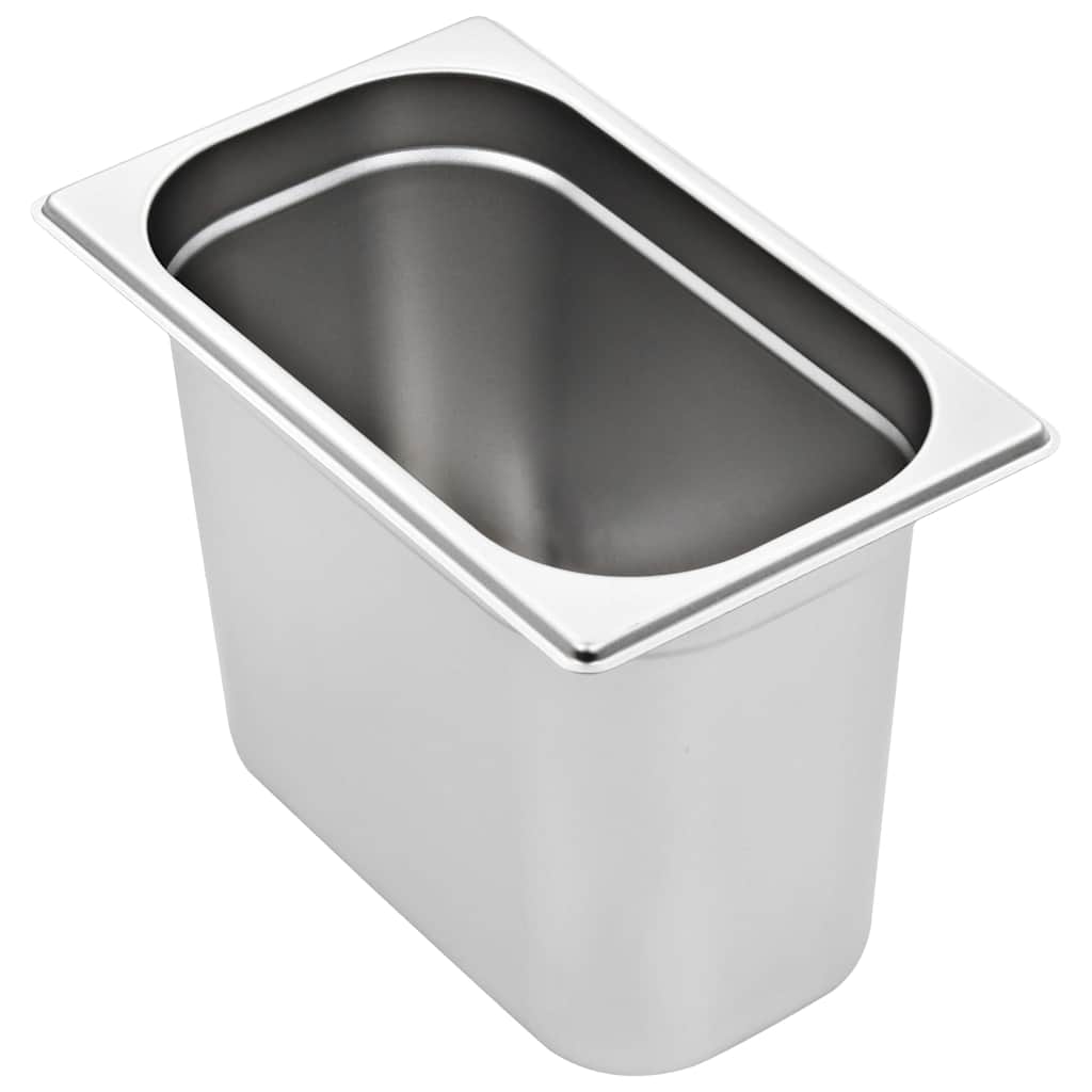 vidaXL Gastronormkantiner 4 st GN 1/4 200 mm rostfritt stål