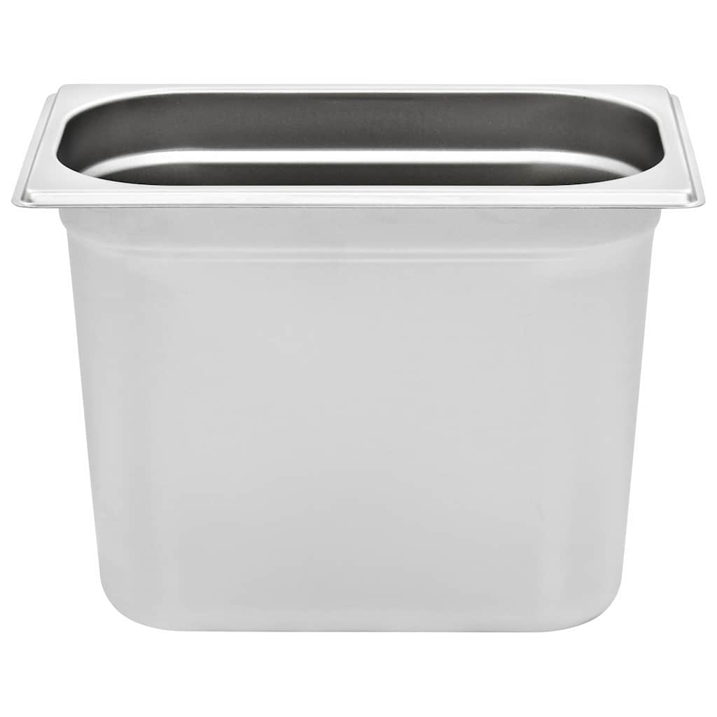 vidaXL Gastronormkantiner 4 st GN 1/4 200 mm rostfritt stål