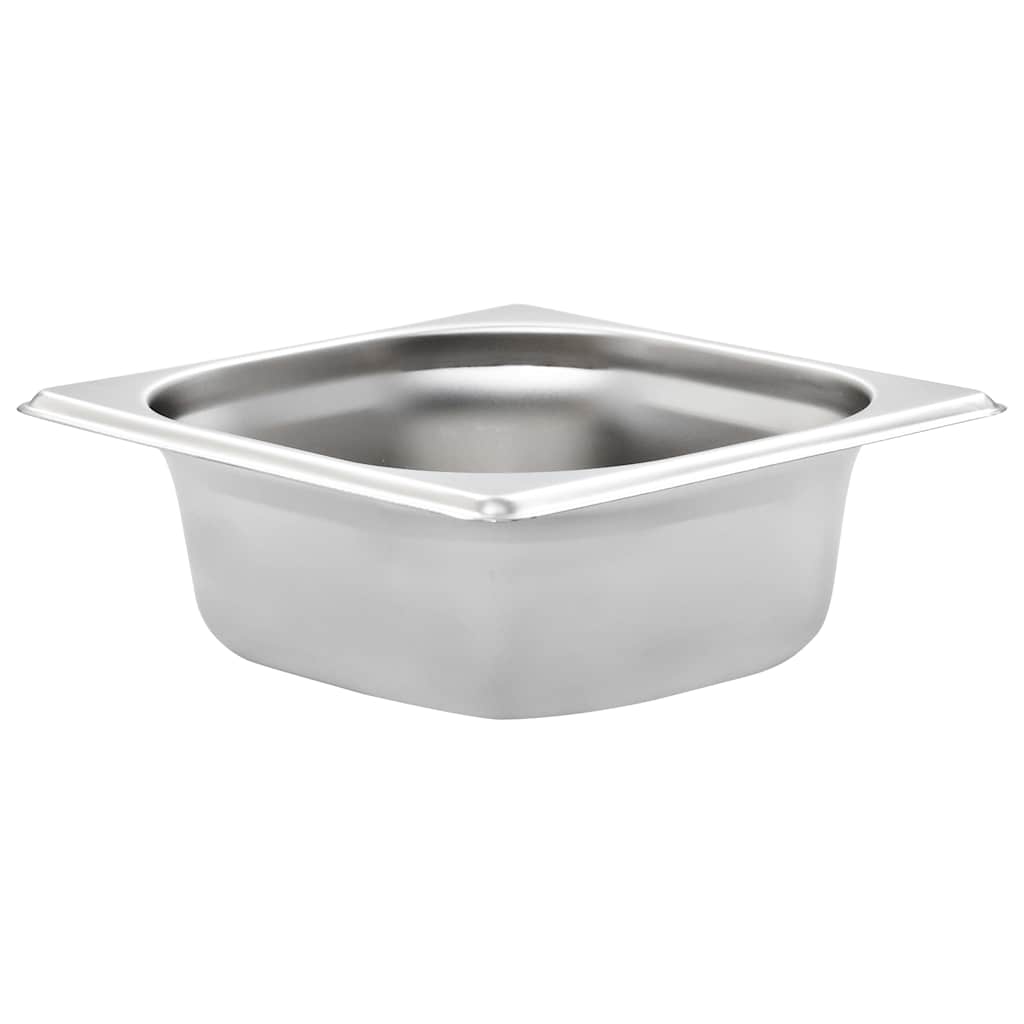 vidaXL Gastronormkantiner 12 st GN 1/6 65 mm rostfritt stål