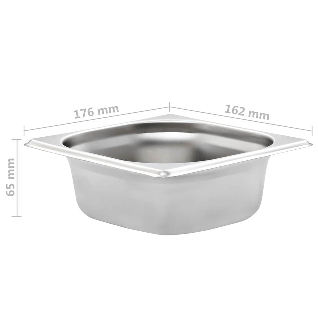 vidaXL Gastronormkantiner 12 st GN 1/6 65 mm rostfritt stål