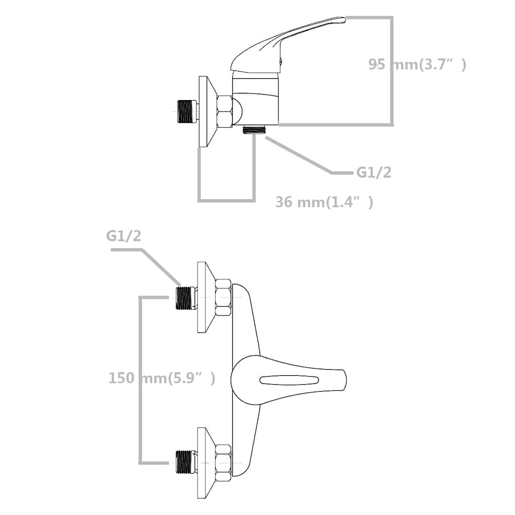 vidaXL Duschblandare 2 st