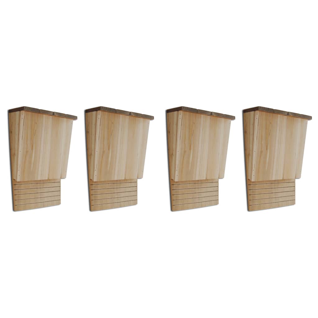vidaXL Fladdermushus 4 st 22x12x34 cm trä