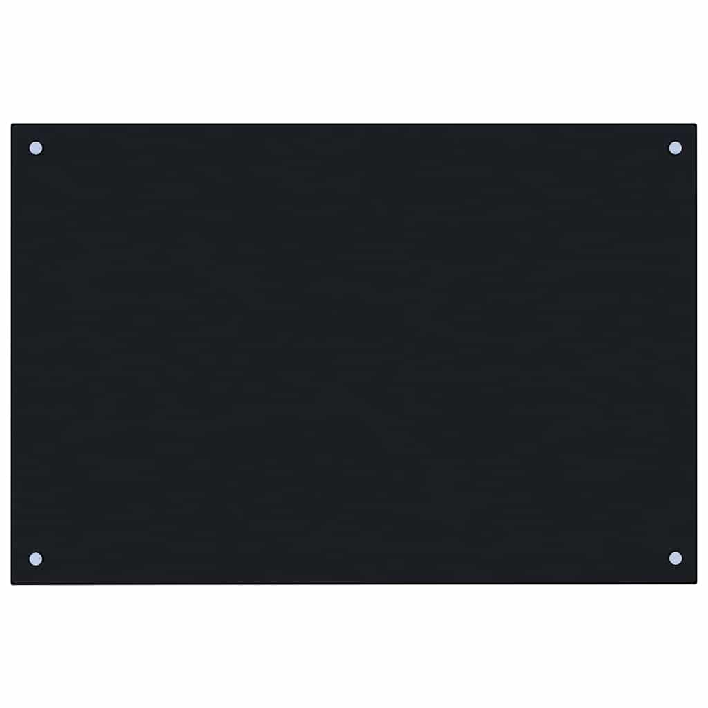 vidaXL Stänkskydd svart 90x60 cm härdat glas