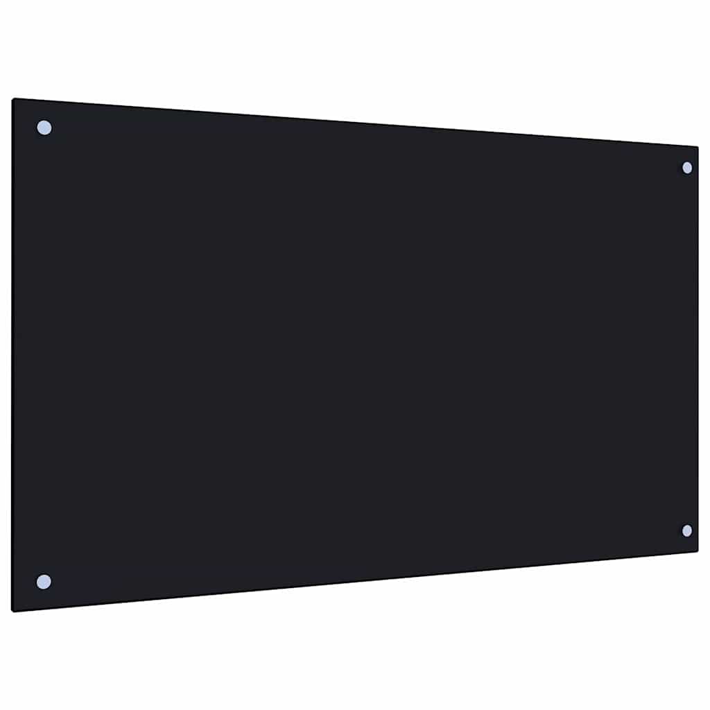 vidaXL Stänkskydd svart 100x60 cm härdat glas
