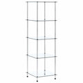 vidaXL Hylla 5 hyllplan transparent 40x40x130 cm härdat glas