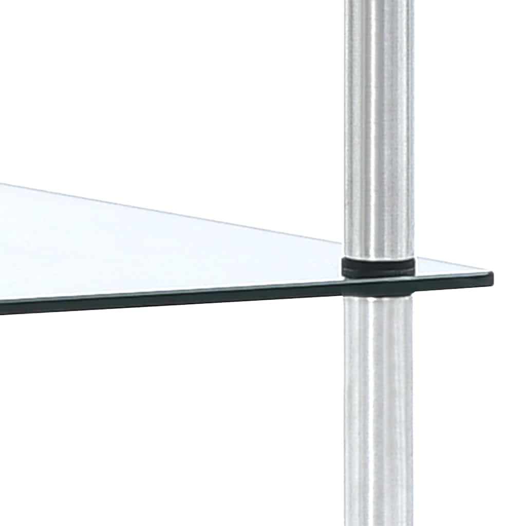 vidaXL Hylla 5 hyllplan transparent 40x40x130 cm härdat glas