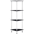 vidaXL Hylla 4 hyllplan svart 30x30x100 cm härdat glas