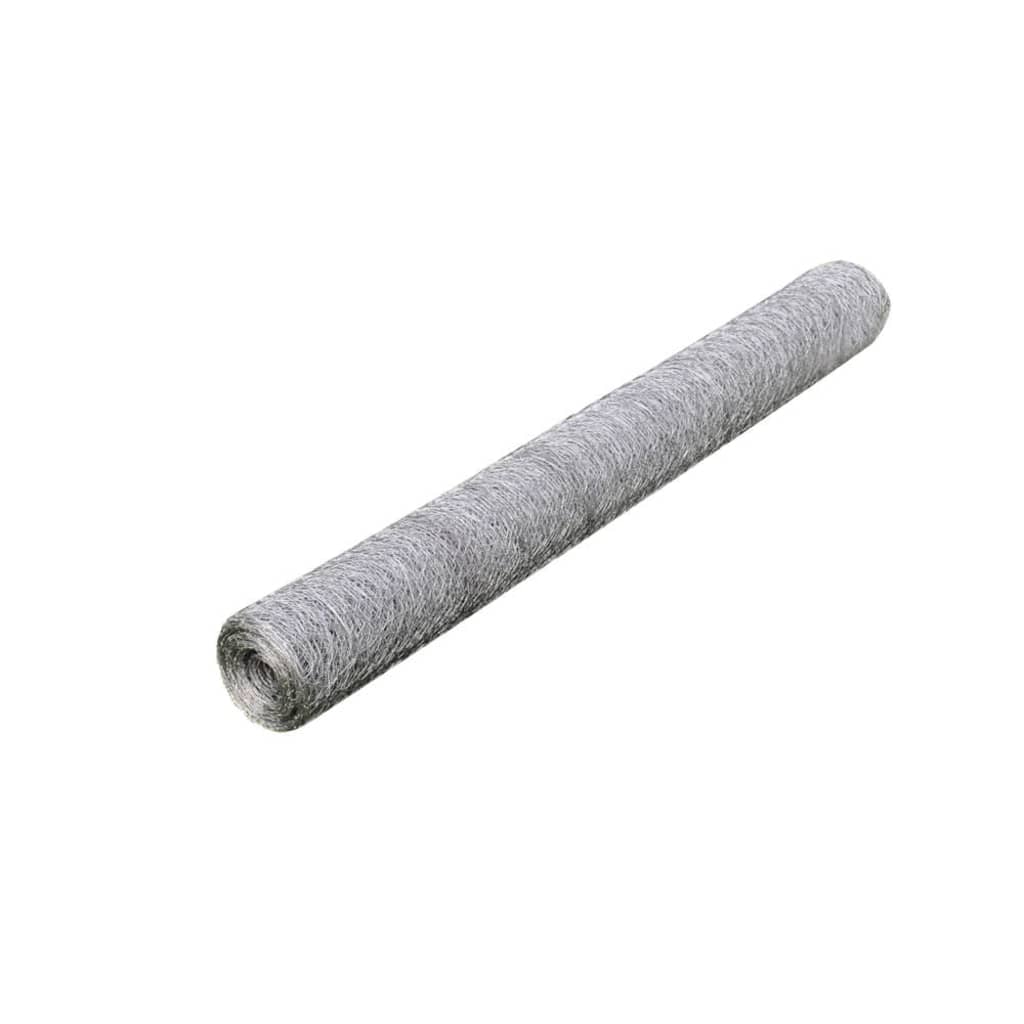 vidaXL Hönsnät galvaniserat stål 25x1 m silver
