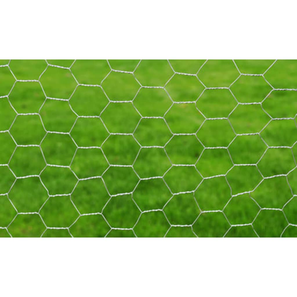 vidaXL Hönsnät galvaniserat stål 25x1 m silver