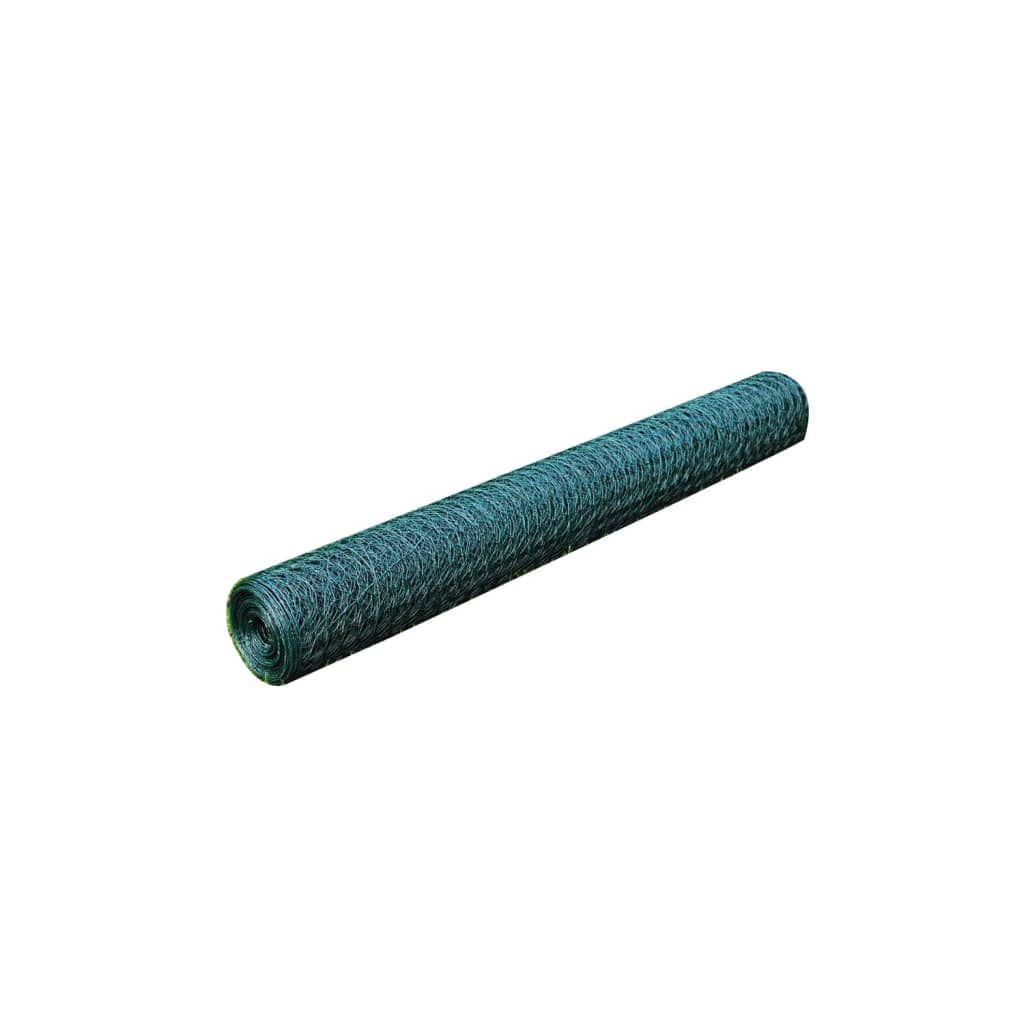 vidaXL Hönsnät med PVC-beläggning 25x0,75 m grön
