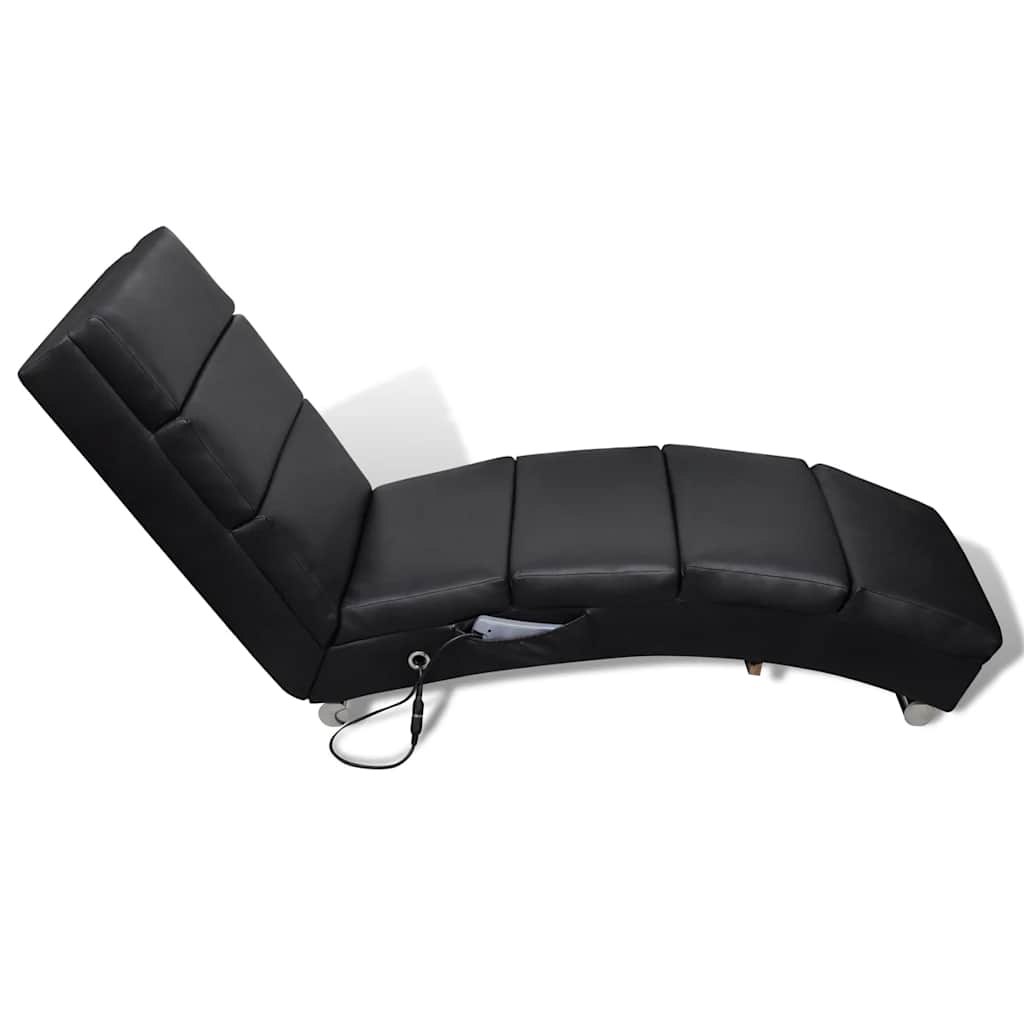 vidaXL Massagefåtölj svart konstläder