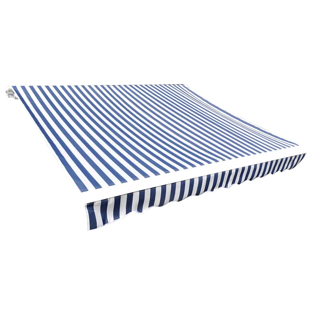 vidaXL Ersättningstyg för markis blå och vit 400x300 cm polyester