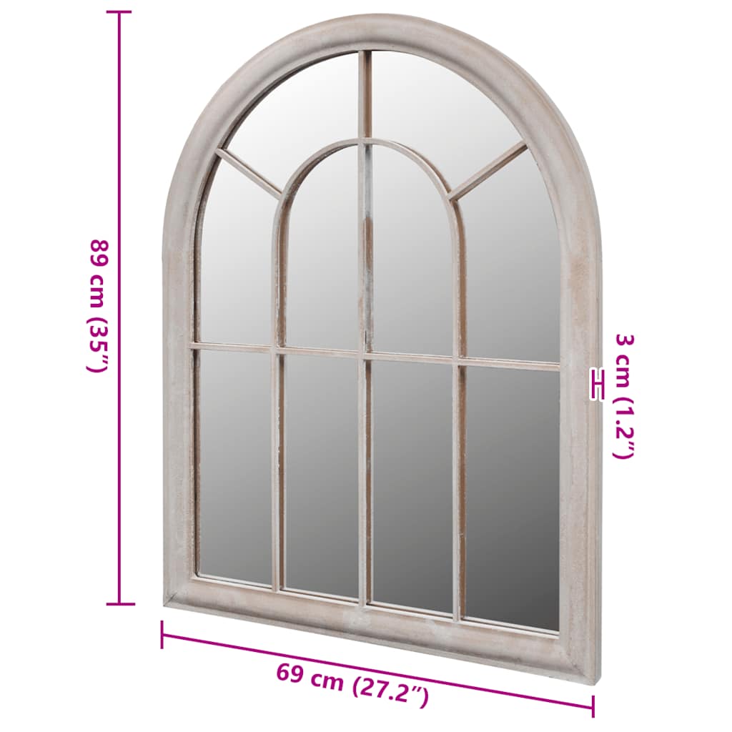 vidaXL Spegel med lantlig design inom-/utomhus 69x89 cm