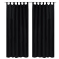 vidaXL 2-pack gardiner med öglor i svart microsatin 140 x 225 cm
