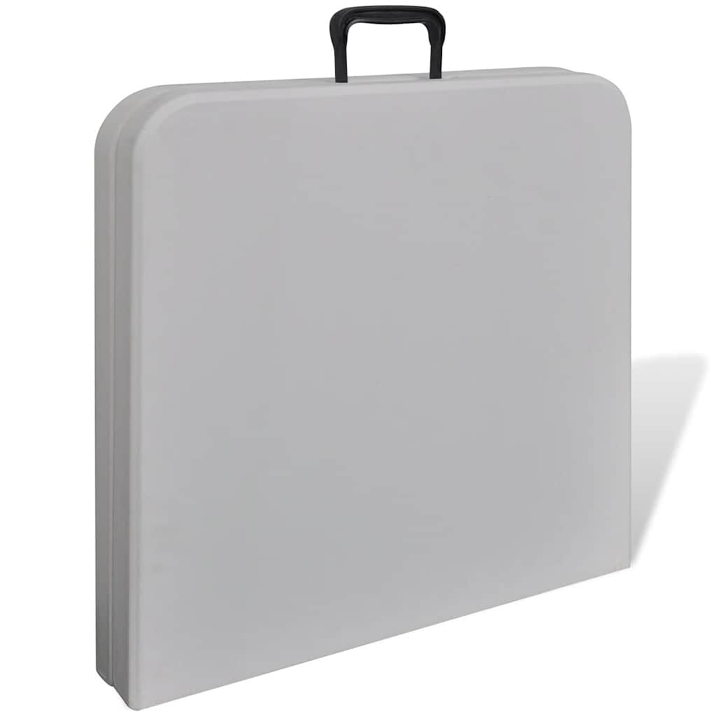 vidaXL Hopfällbart trädgårdsbord 122 cm HDPE vit