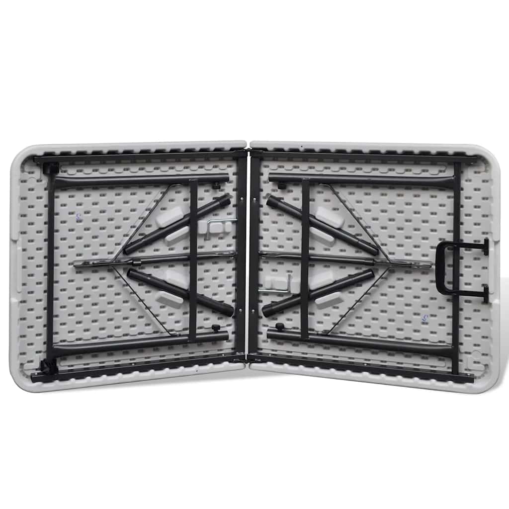 vidaXL Hopfällbart trädgårdsbord 122 cm HDPE vit