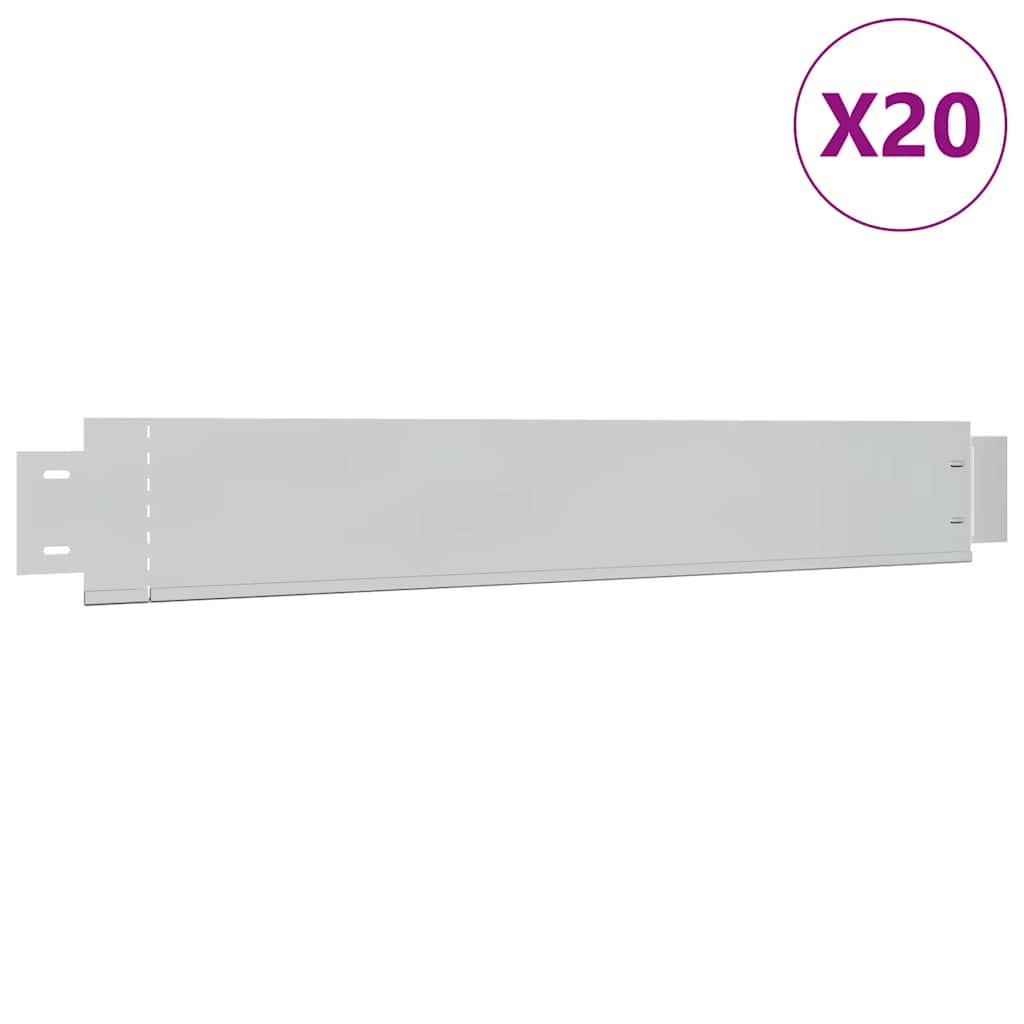 vidaXL Rabattkant 10 st 100 x 14 cm flexibelt galvaniserat stål