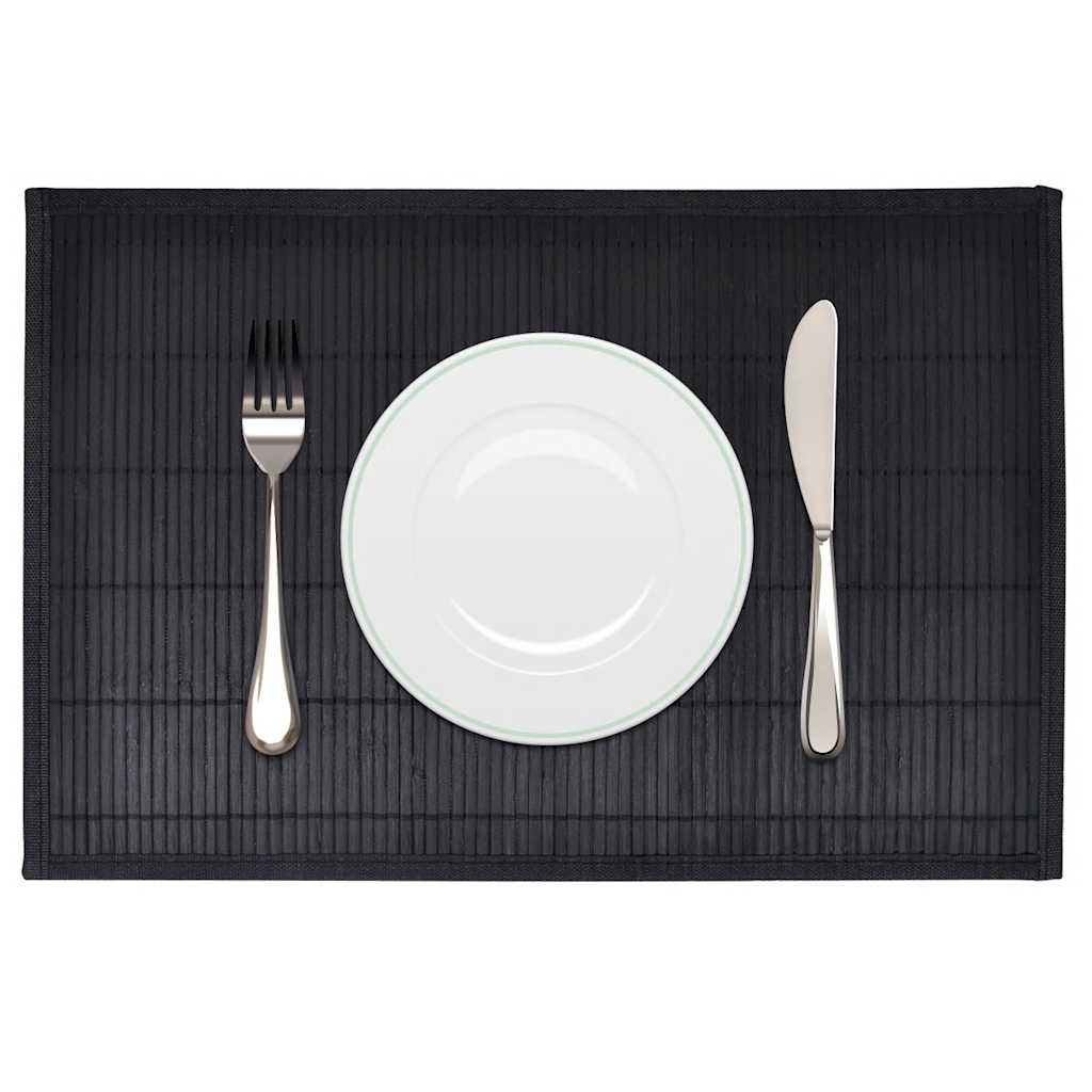 vidaXL 6 Bordstabletter i bambu 30 x 45 cm svart