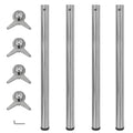 vidaXL Höjdjusterbara bordsben 4 st borstad nickel 870 mm