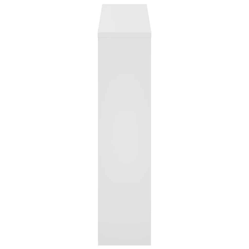 vidaXL Skoskåp med 2 lådor och spegel vit 63x17x67 cm