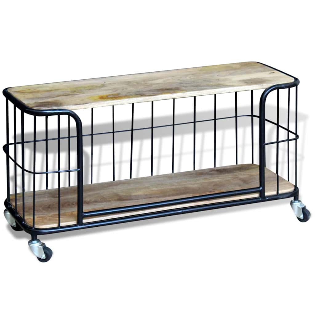 vidaXL TV-bänk massivt mangoträ 100x40x45 cm