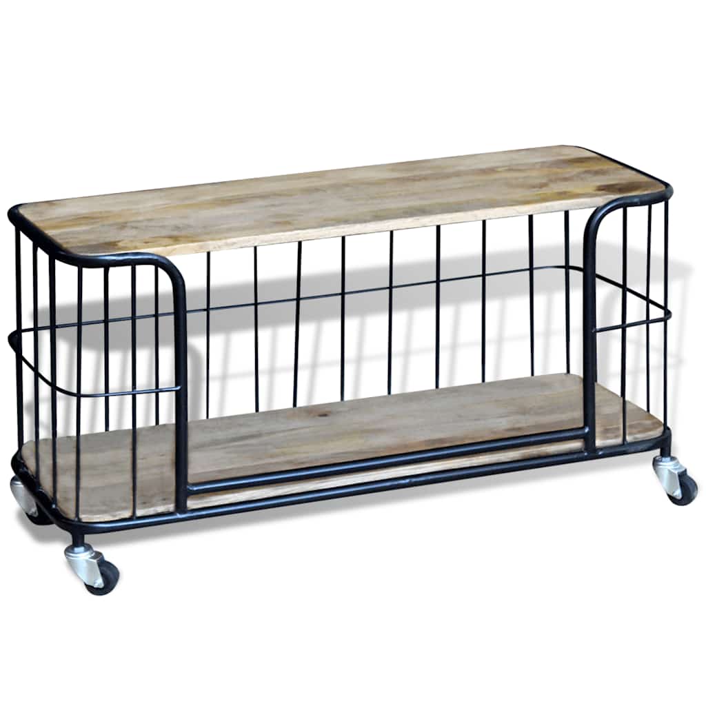 vidaXL TV-bänk massivt mangoträ 100x40x45 cm