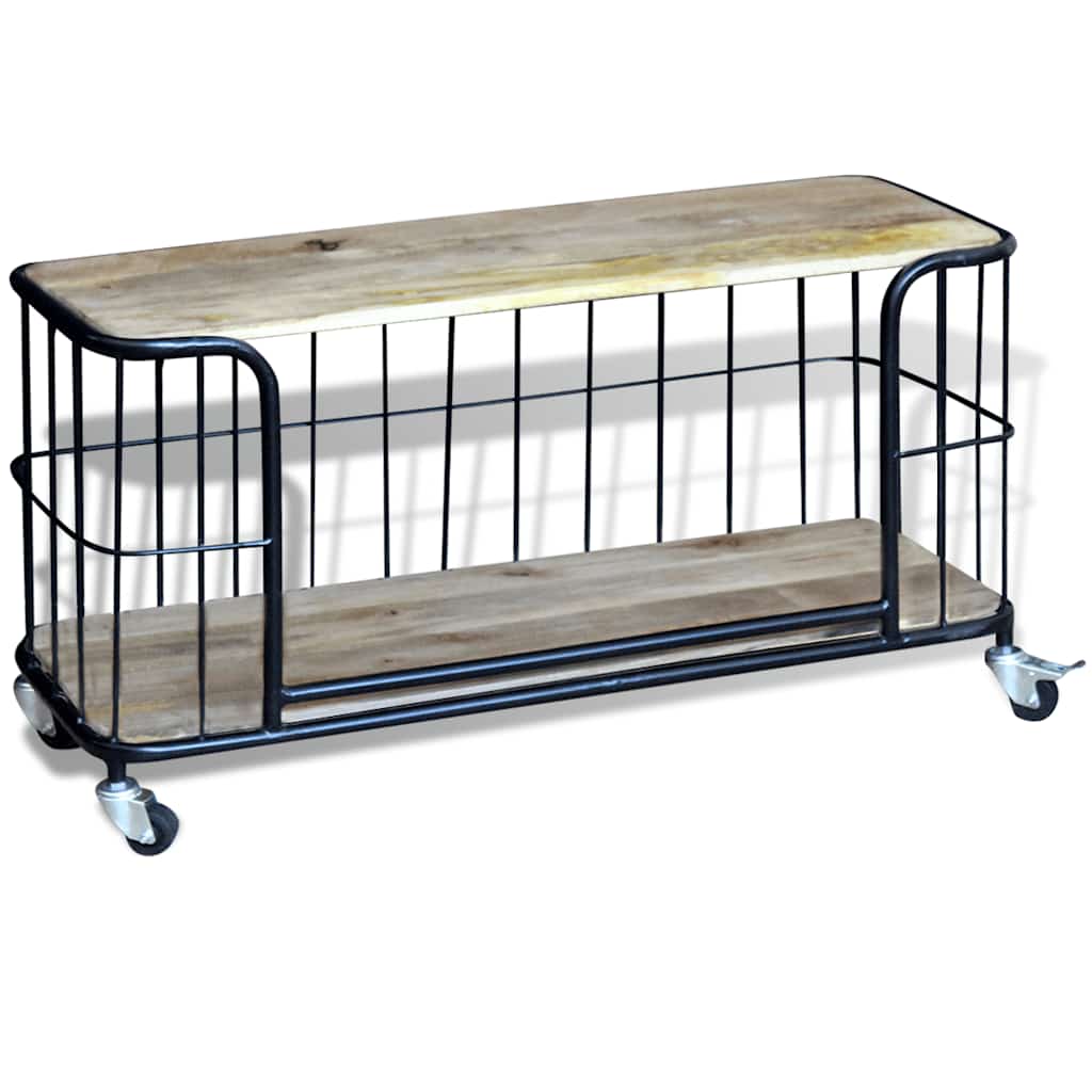 vidaXL TV-bänk massivt mangoträ 100x40x45 cm