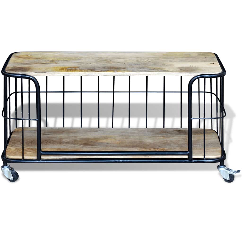 vidaXL TV-bänk massivt mangoträ 100x40x45 cm
