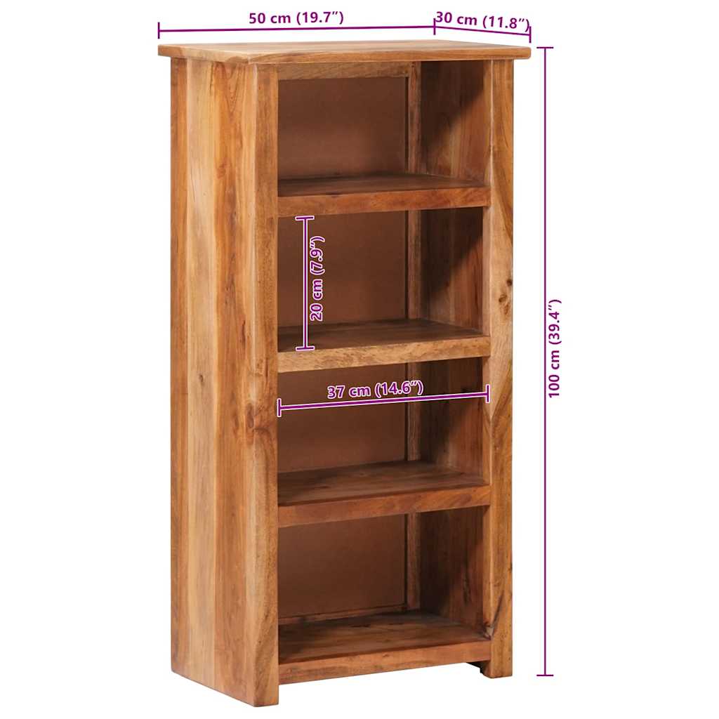 vidaXL Bokhylla 50x30x100 cm massivt trä