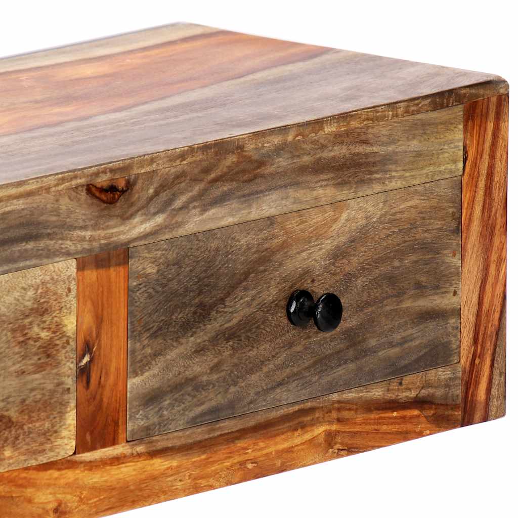 vidaXL Väggmonterat avlastningsbord 100x25x20 cm massivt sheshamträ
