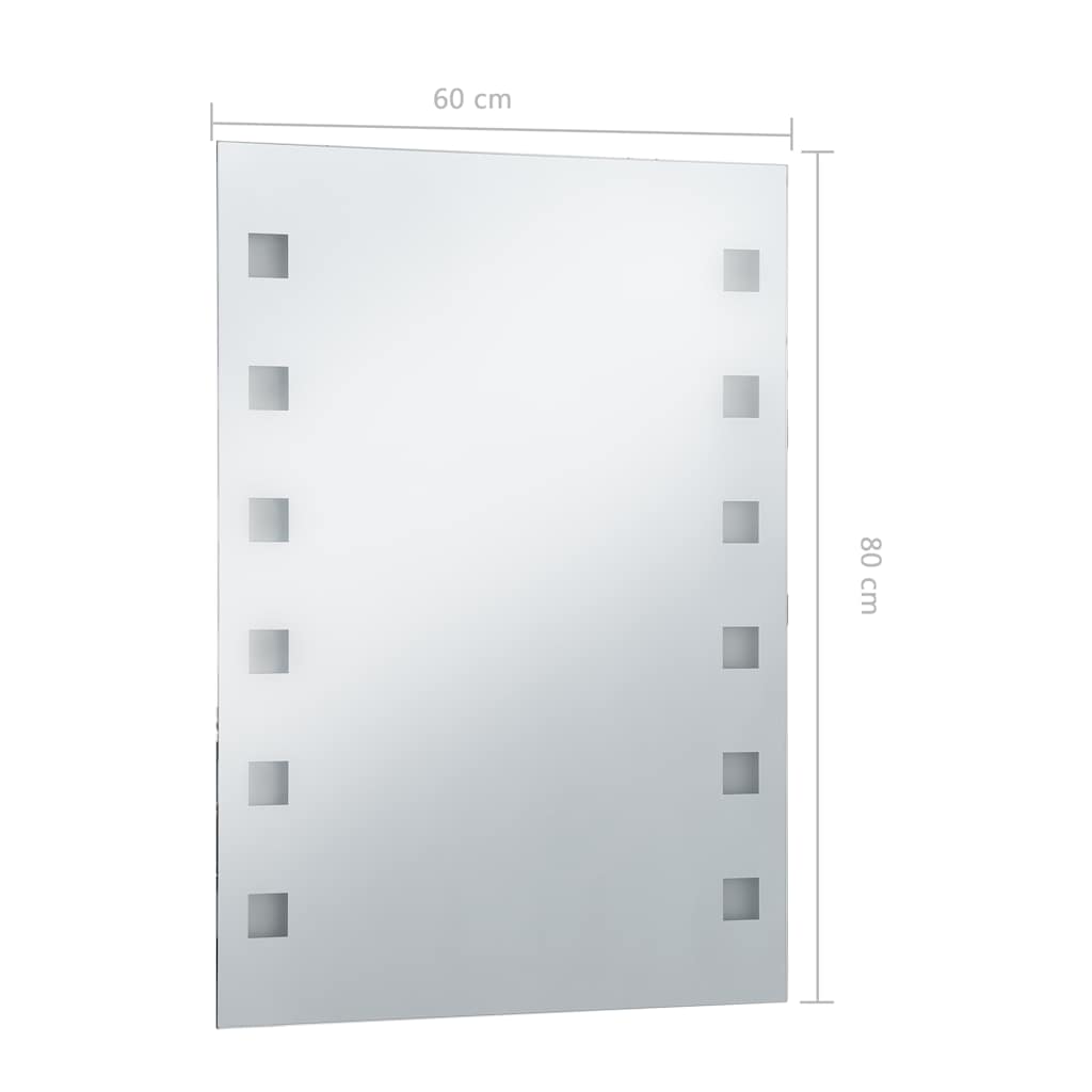 vidaXL Badrumsspegel LED 60x80 cm