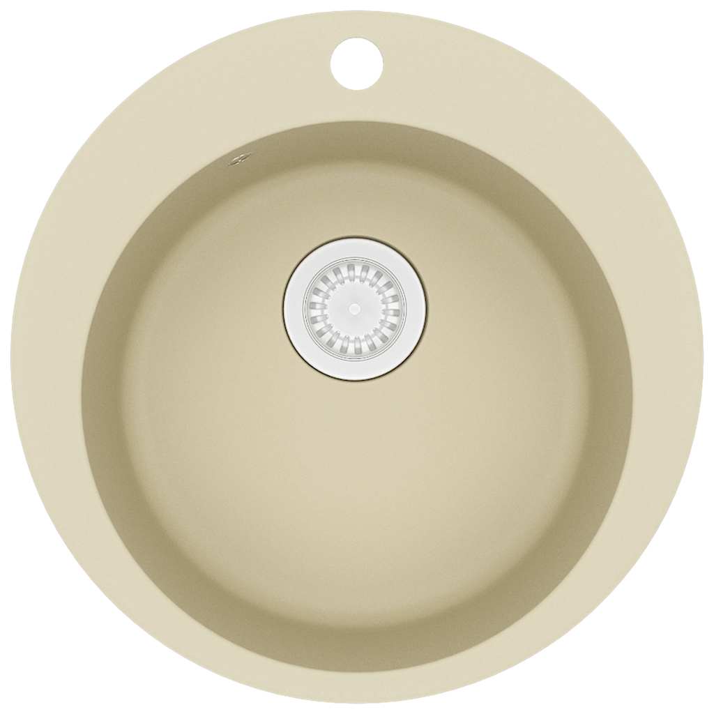 vidaXL Diskho granit enkel rund beige