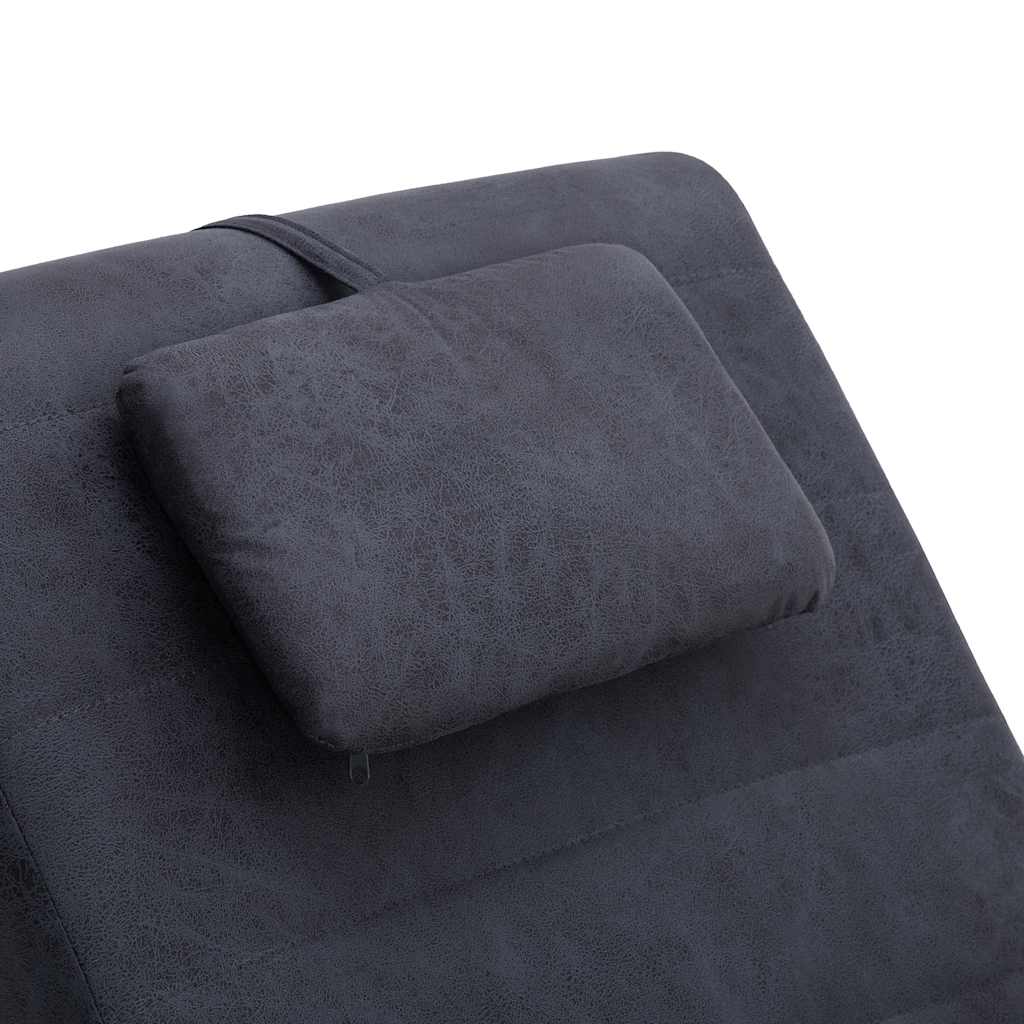 vidaXL Massageschäslong med kudde grå konstmocka
